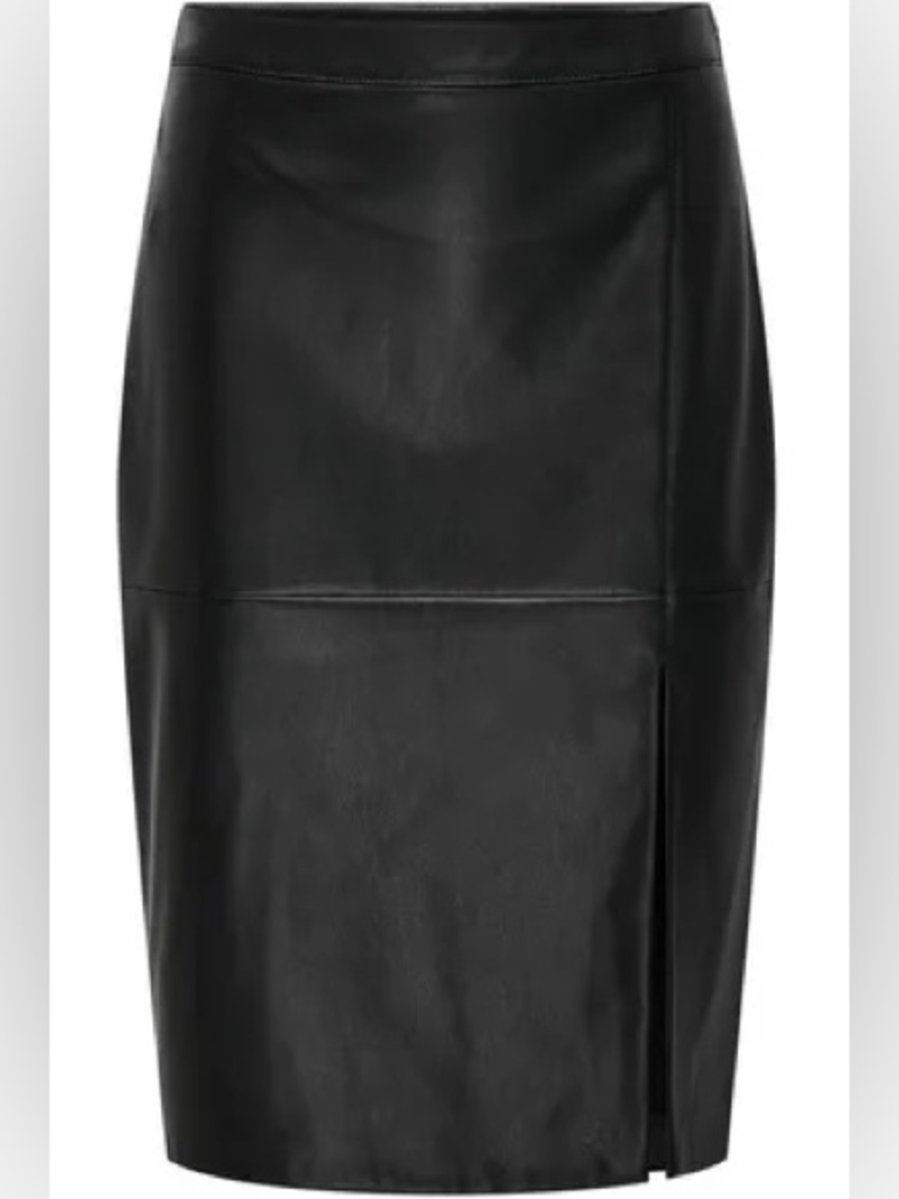 Donna Karan Black Faux Leather Pencil Skirt